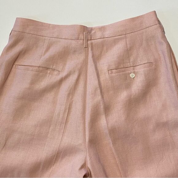 VTG J.G.Hook Pink Ramie/Linen Blend Pleated Trousers - Picture 8 of 13